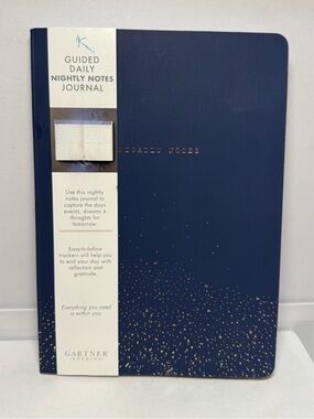 Gartner Studios Guided Daily Nightly Notes Journal Blue Gold Gratitude Planner
